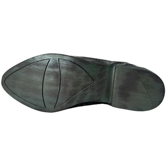 Alcala's Johnny Women Black Silver Cow Hair-On-Hide Leather Cowboy Boots Size 6 - Picture 6 of 14